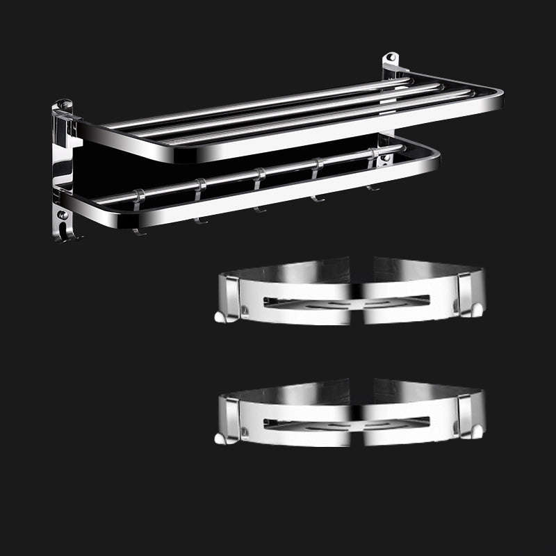Lisslune | Classic Polished Chrome Bathroom Accessory Set Towel Rail/Paper Holder/Bathrobe Hook Included