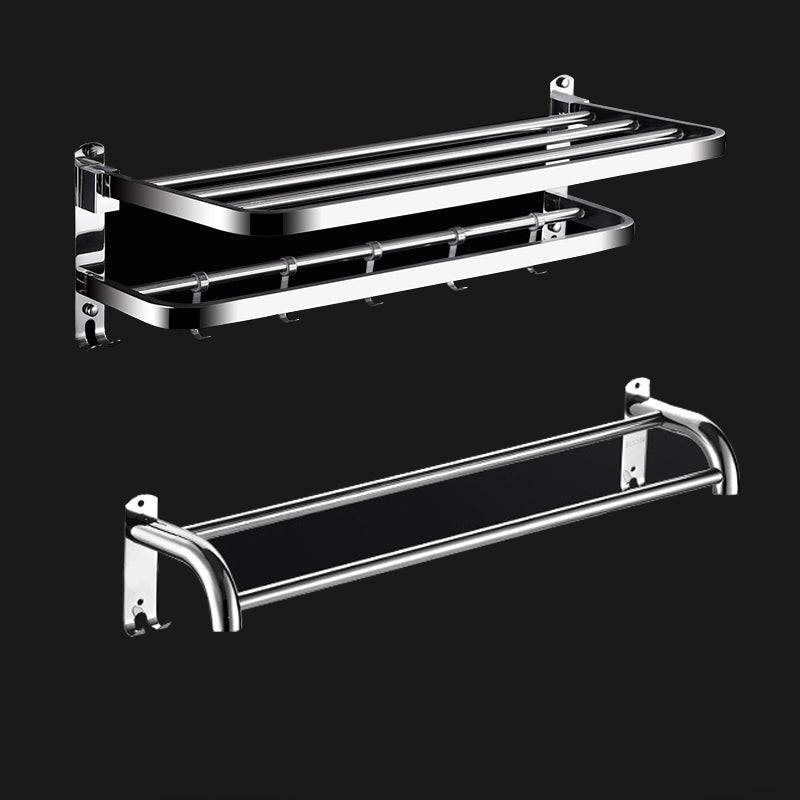 Lisslune | Classic Polished Chrome Bathroom Accessory Set Towel Holder/Paper Holder/Robe Hooks Included