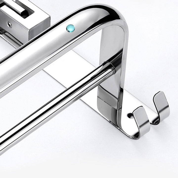 Lisslune | Classic Polished Chrome Bathroom Accessory Set Towel Rail/Paper Holder/Bathrobe Hook Included