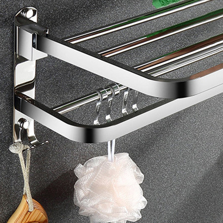 Lisslune | Classic Polished Chrome Bathroom Accessory Set Towel Holder/Paper Holder/Robe Hooks Included