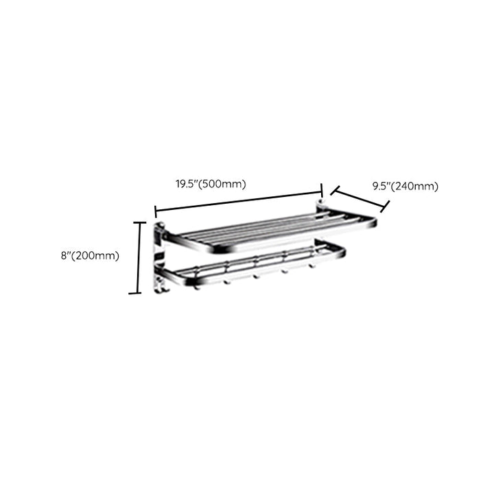Lisslune | Classic Polished Chrome Bathroom Accessory Set Towel Rail/Paper Holder/Bathrobe Hook Included