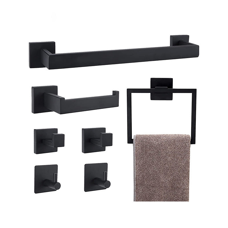 Lisslune | 7-piece bathroom accessory set made of stainless steel with paper holder/robe hook/towel ring bar
