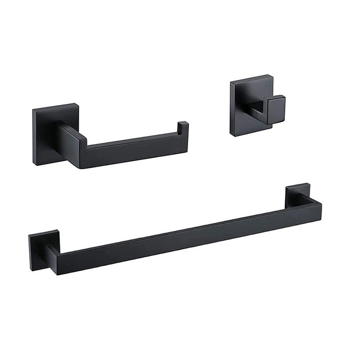 Lisslune | 7-piece bathroom accessory set made of stainless steel with paper holder/robe hook/towel ring bar