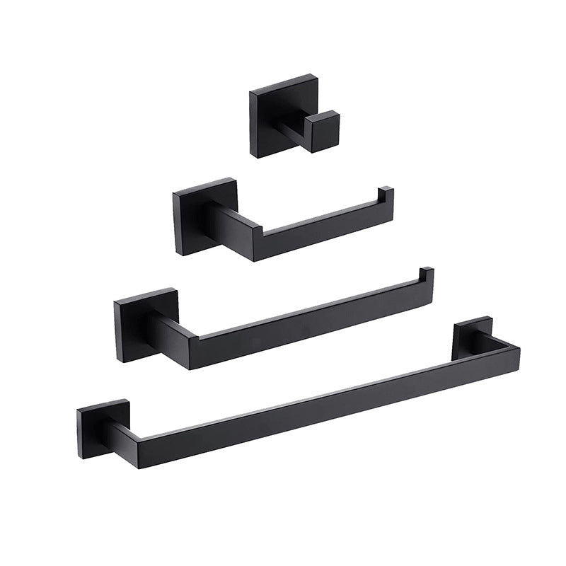 Lisslune | 7-piece bathroom accessory set made of stainless steel with paper holder/robe hook/towel ring bar