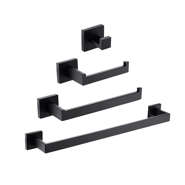 Lisslune | 7-piece bathroom accessory set made of stainless steel with paper holder/robe hook/towel ring bar