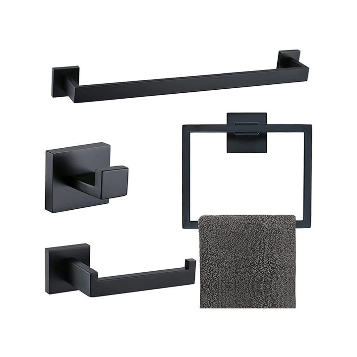 Lisslune | 7-piece bathroom accessory set made of stainless steel with paper holder/robe hook/towel ring bar