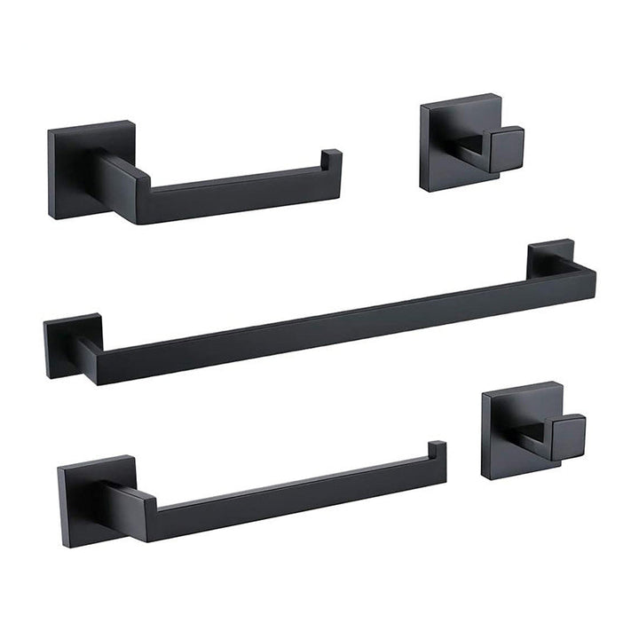 Lisslune | 7-piece bathroom accessory set made of stainless steel with paper holder/robe hook/towel ring bar