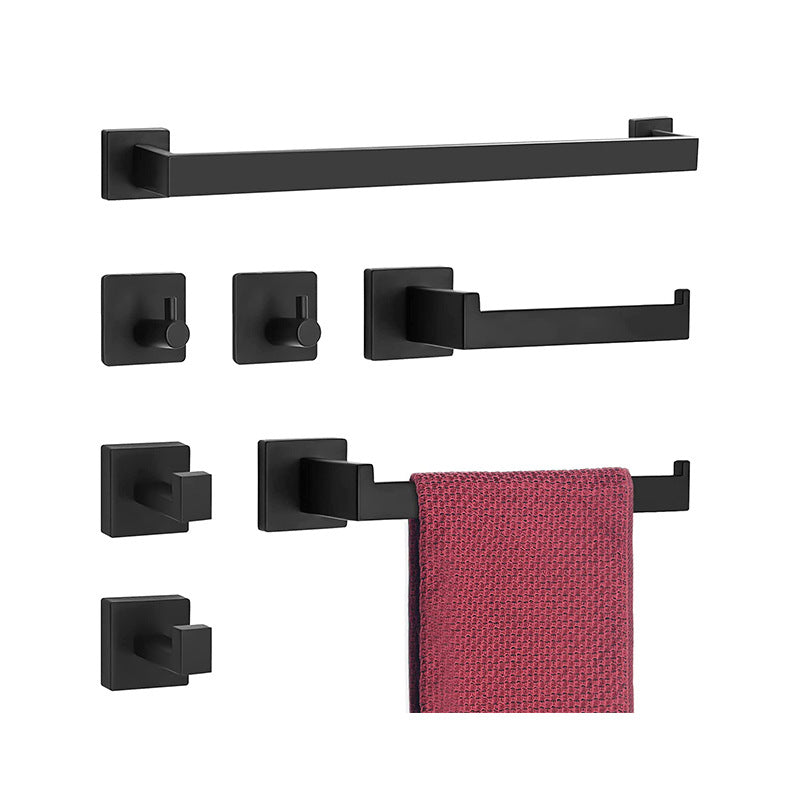 Lisslune | 7-piece bathroom accessory set made of stainless steel with paper holder/robe hook/towel ring bar