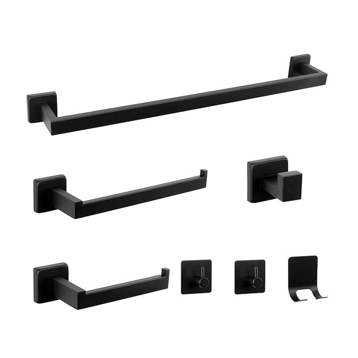 Lisslune | 7-piece bathroom accessory set made of stainless steel with paper holder/robe hook/towel ring bar