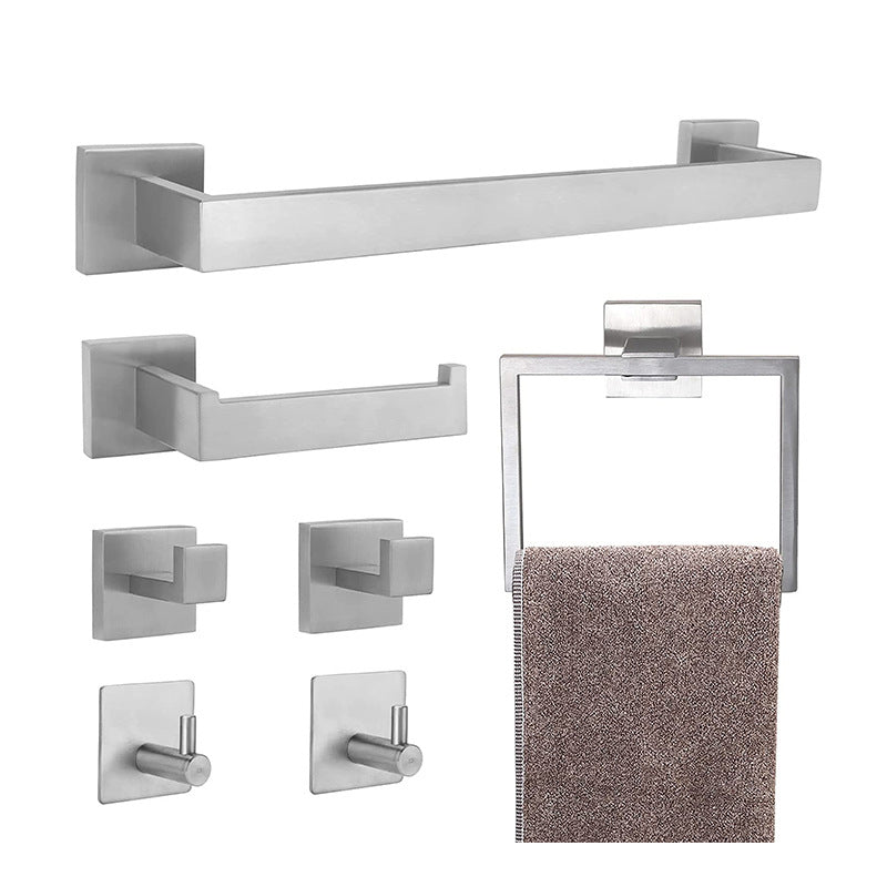 Lisslune | 7-piece bathroom accessory set made of stainless steel with paper holder/robe hook/towel ring bar