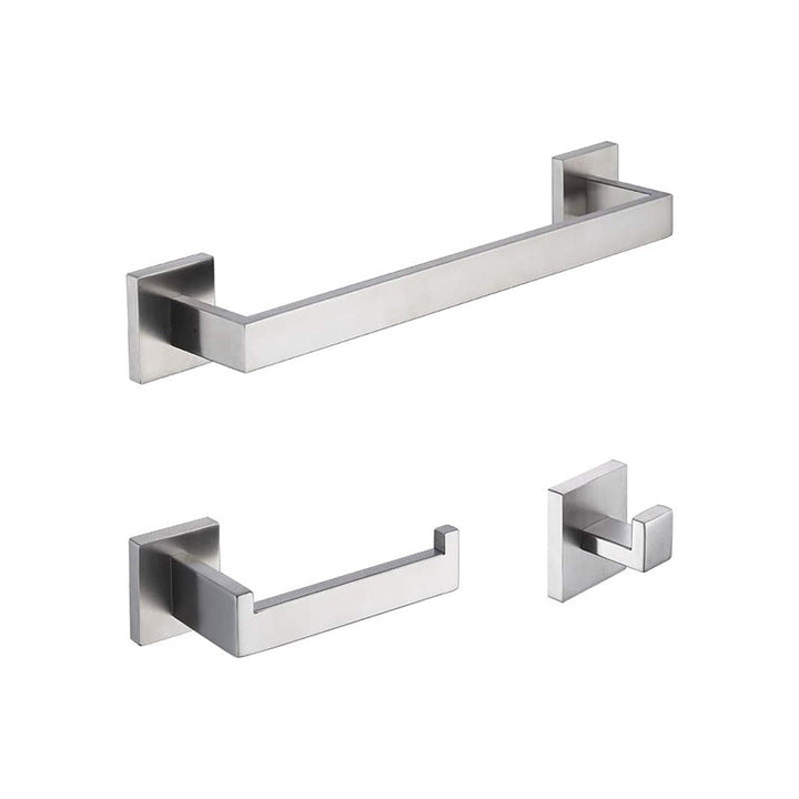 Lisslune | 7-piece bathroom accessory set made of stainless steel with paper holder/robe hook/towel ring bar