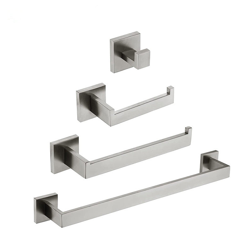 Lisslune | 7-piece bathroom accessory set made of stainless steel with paper holder/robe hook/towel ring bar