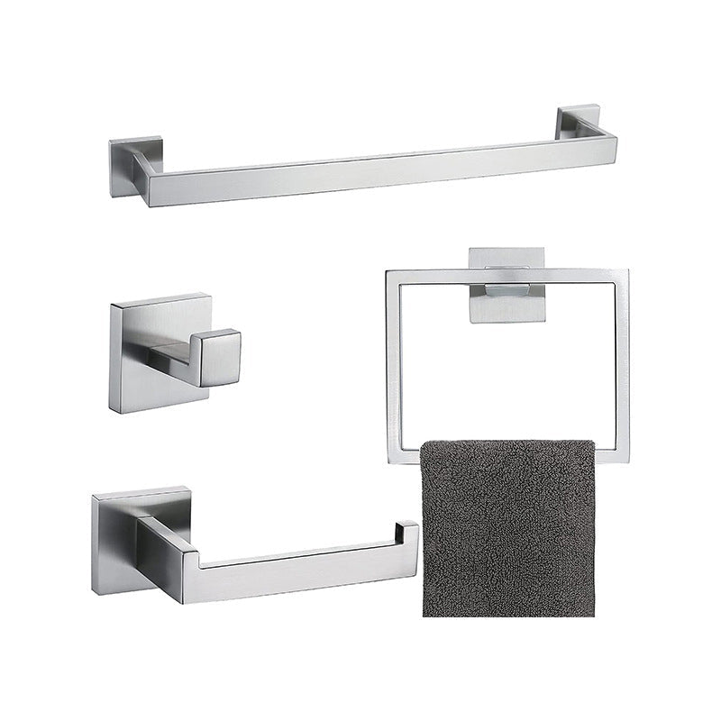 Lisslune | 7-piece bathroom accessory set made of stainless steel with paper holder/robe hook/towel ring bar