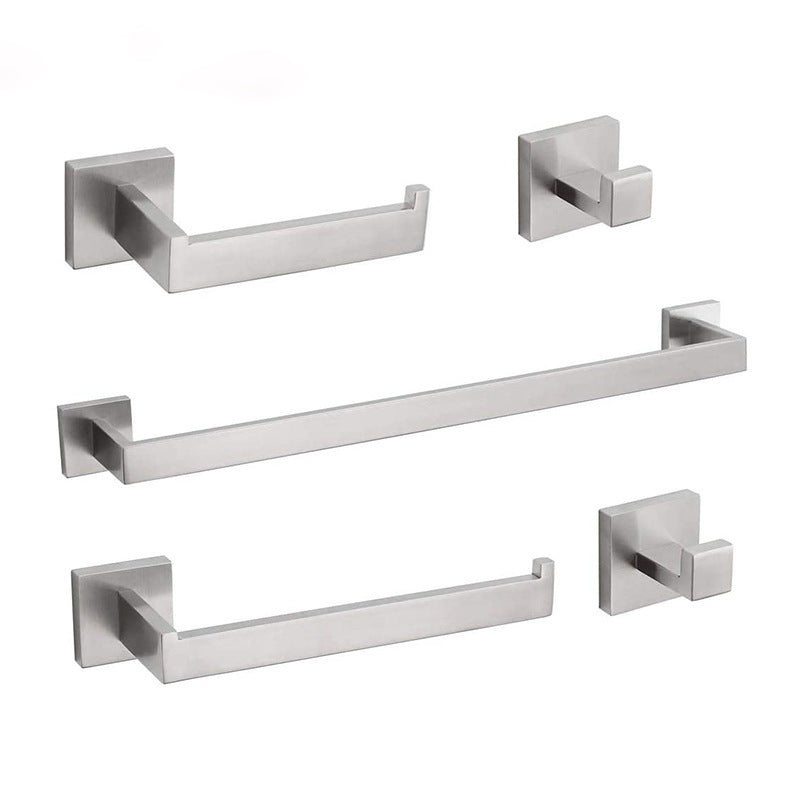 Lisslune | 7-piece bathroom accessory set made of stainless steel with paper holder/robe hook/towel ring bar