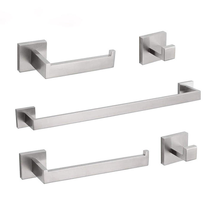 Lisslune | 7-piece bathroom accessory set made of stainless steel with paper holder/robe hook/towel ring bar