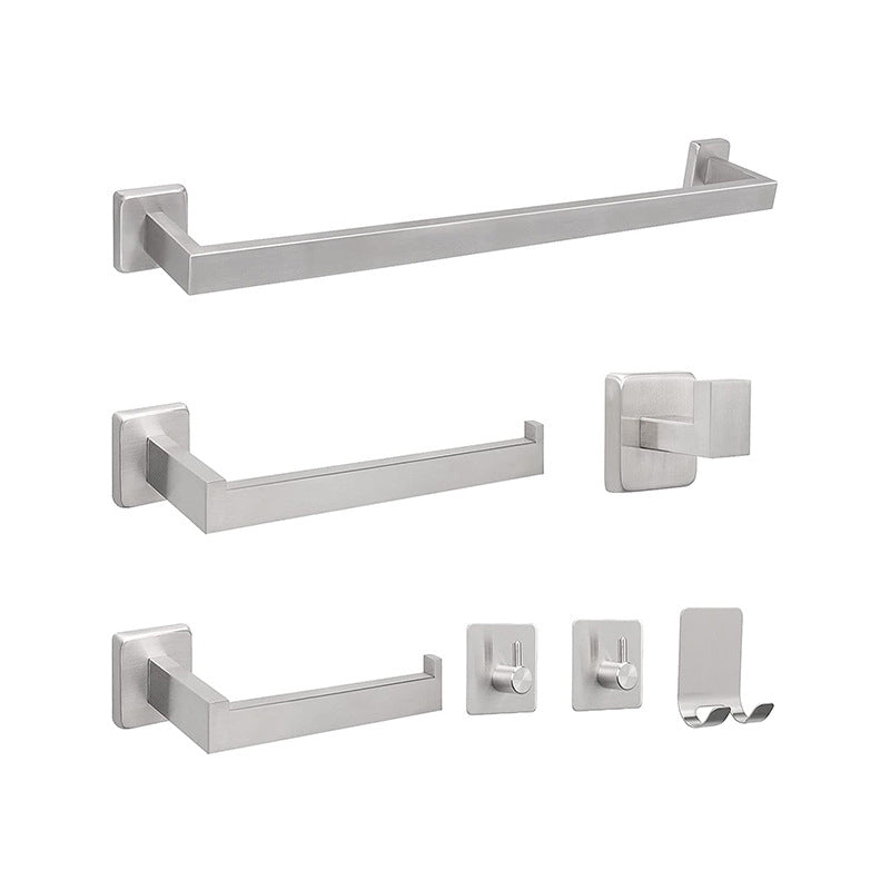 Lisslune | 7-piece bathroom accessory set made of stainless steel with paper holder/robe hook/towel ring bar
