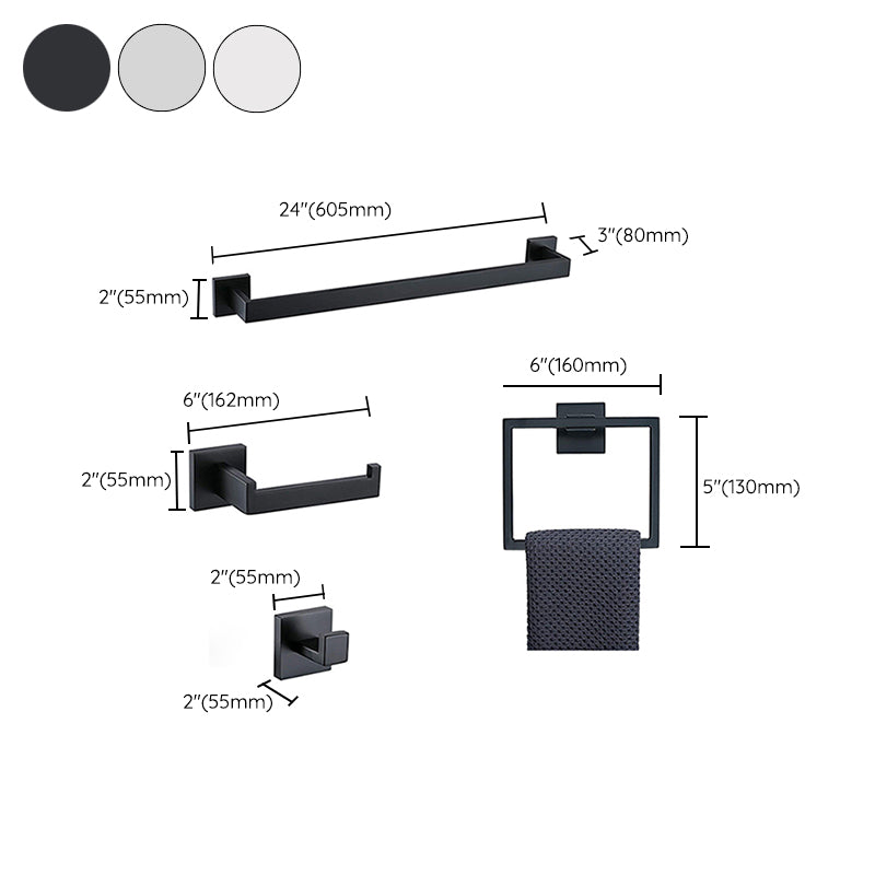 Lisslune | 7-piece bathroom accessory set made of stainless steel with paper holder/robe hook/towel ring bar