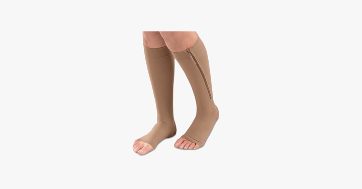 Lisslune | Unisex Zipper Compression Socks with Open Toe – Relaxation with Every Step!