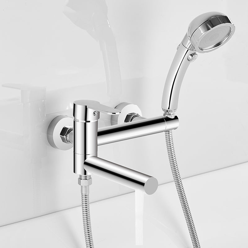 Lisslune | Wall-mounted metal swivel bathtub filler with single lever handle