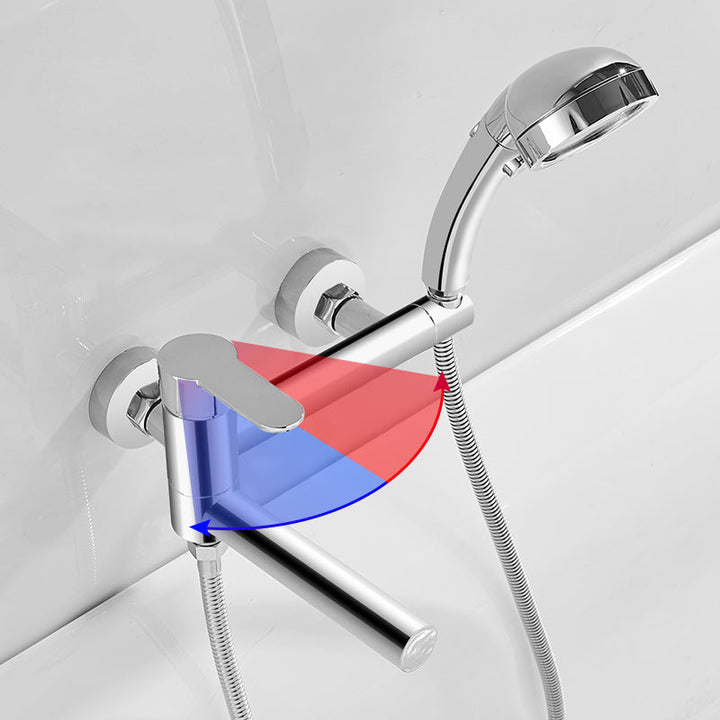 Lisslune | Wall-mounted metal swivel bathtub filler with single lever handle
