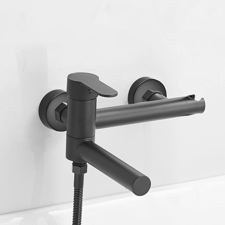 Lisslune | Wall-mounted metal swivel bathtub filler with single lever handle