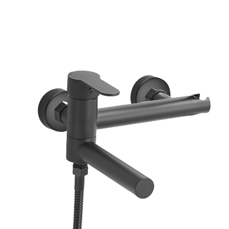Lisslune | Wall-mounted metal swivel bathtub filler with single lever handle