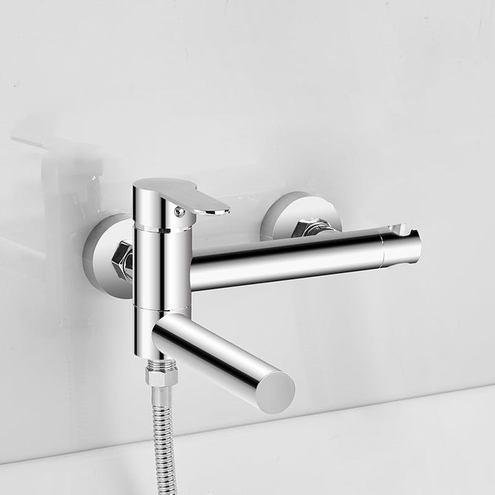 Lisslune | Wall-mounted metal swivel bathtub filler with single lever handle