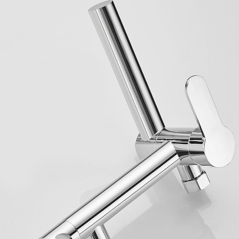 Lisslune | Wall-mounted metal swivel bathtub filler with single lever handle