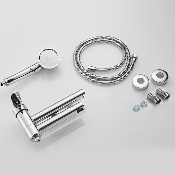 Lisslune | Wall-mounted metal swivel bathtub filler with single lever handle
