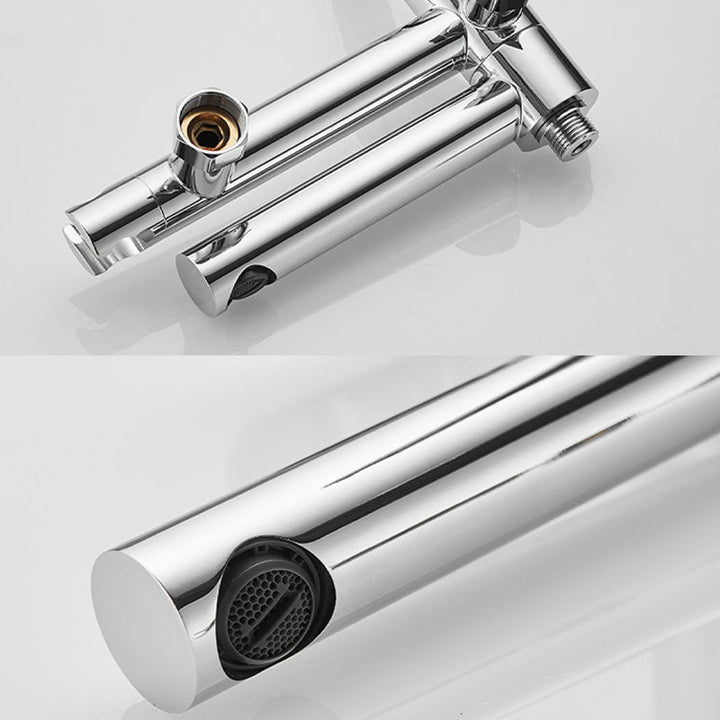 Lisslune | Wall-mounted metal swivel bathtub filler with single lever handle