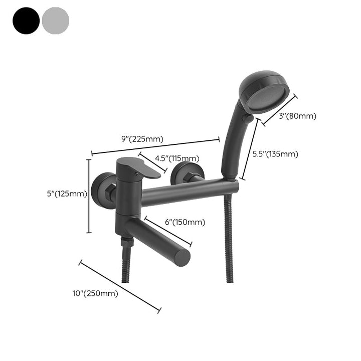Lisslune | Wall-mounted metal swivel bathtub filler with single lever handle
