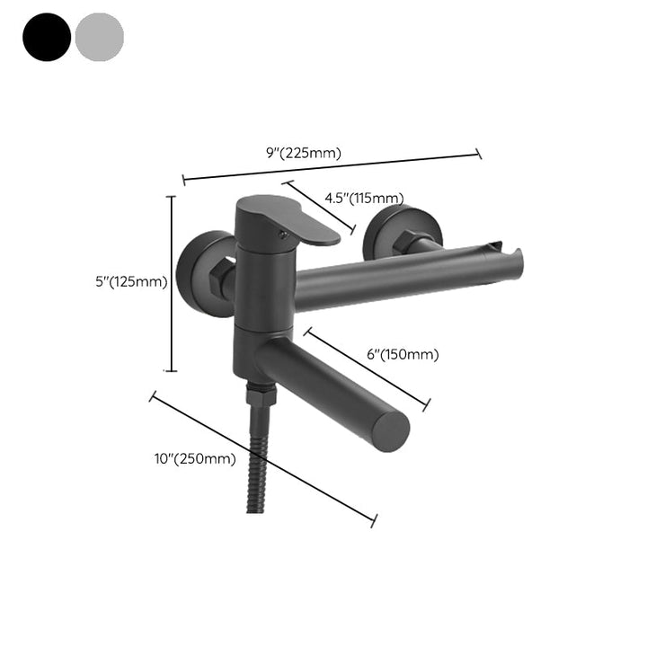 Lisslune | Wall-mounted metal swivel bathtub filler with single lever handle