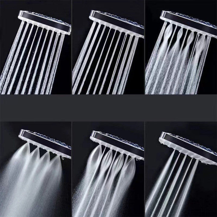 Lisslune | Contemporary Showerhead Square Handheld Showerhead in Silver