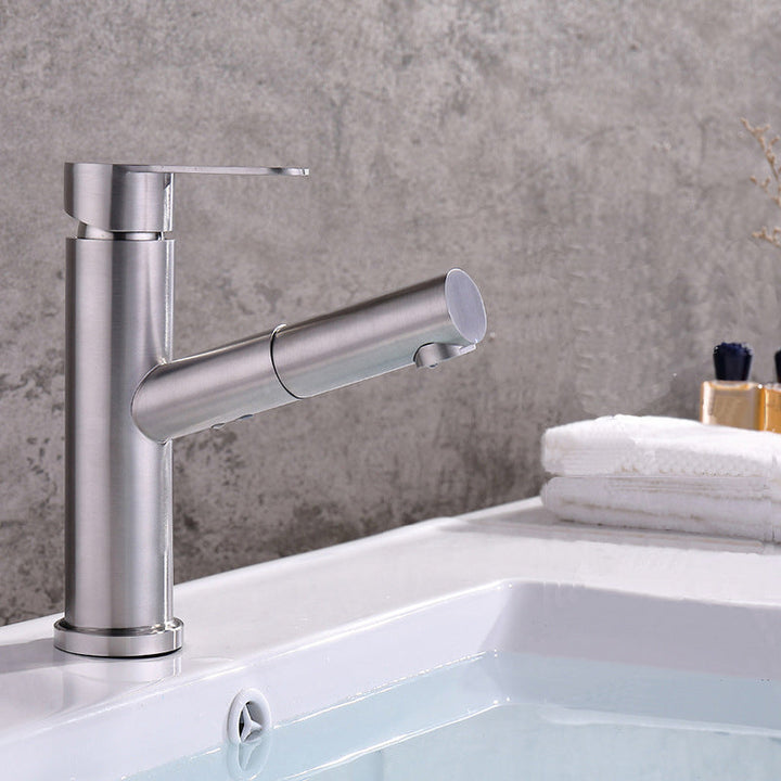 Lisslune | Extendable Faucet Contemporary Single Handle Faucet with Swivel Spout