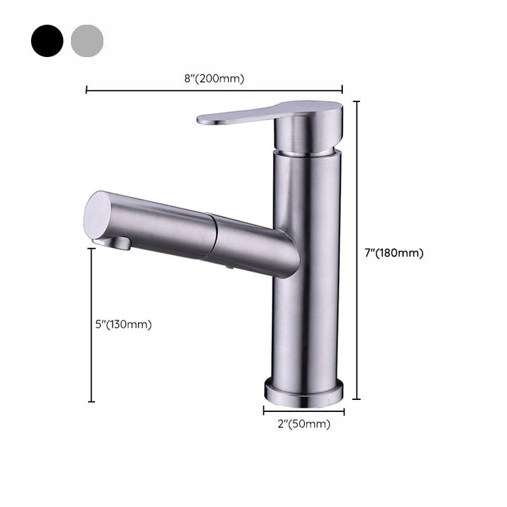 Lisslune | Extendable Faucet Contemporary Single Handle Faucet with Swivel Spout