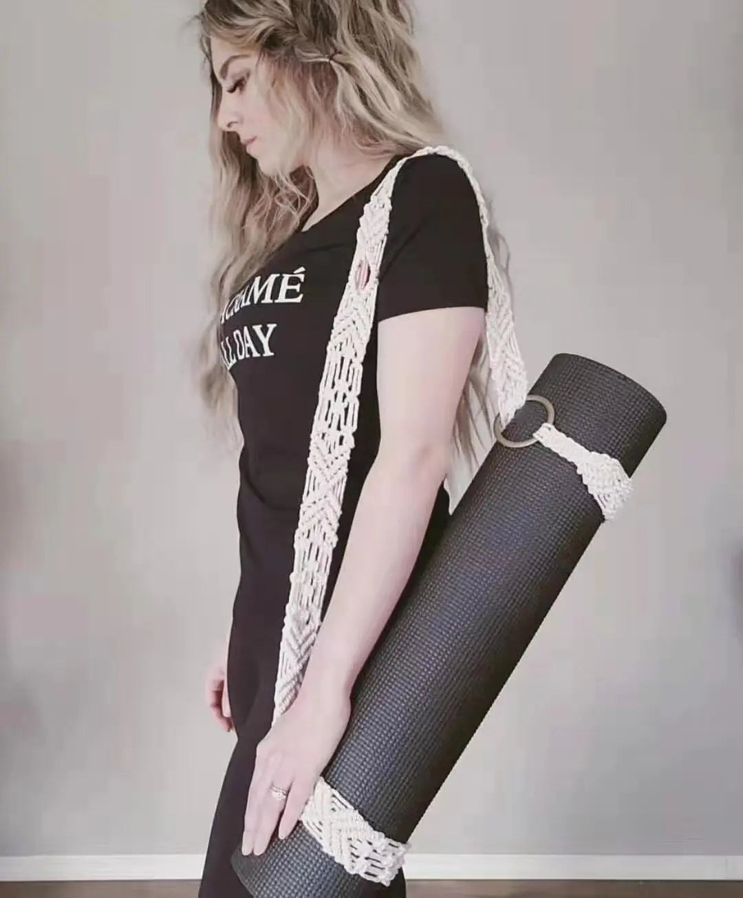 Lisslune | Hand-woven Cotton Yoga Mat Carry Bag with Fringe Crossbody Strap - Fits All Mat Sizes