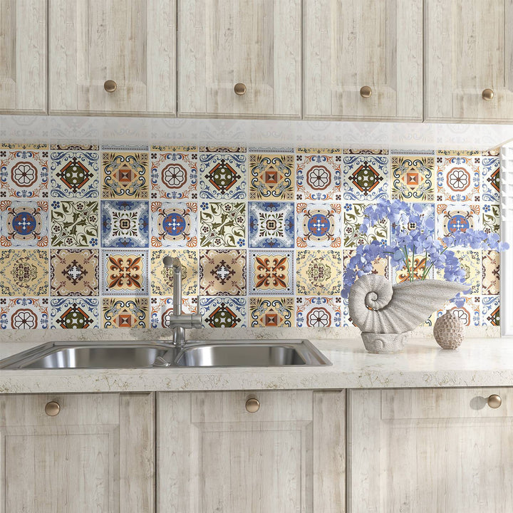 Lisslune | Mosaic Tile Peel and Stick Wall Tile Modern Wallpaper with Waterproof
