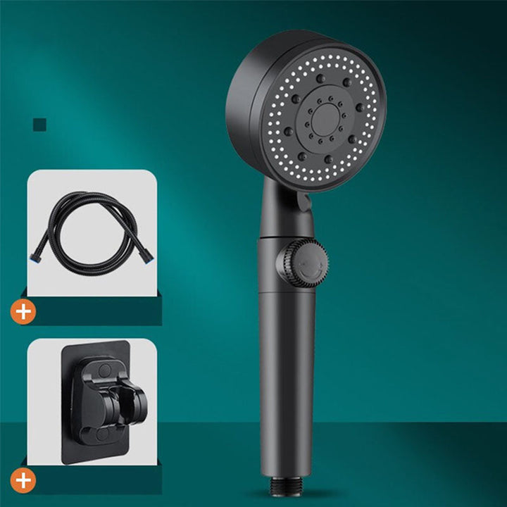 Lisslune | Contemporary Shower Head Combo Hand Shower Plastic Wall Mount Black Shower Head