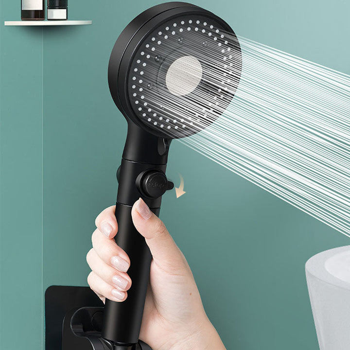 Lisslune | Contemporary Shower Head Combo Hand Shower Plastic Wall Mount Black Shower Head