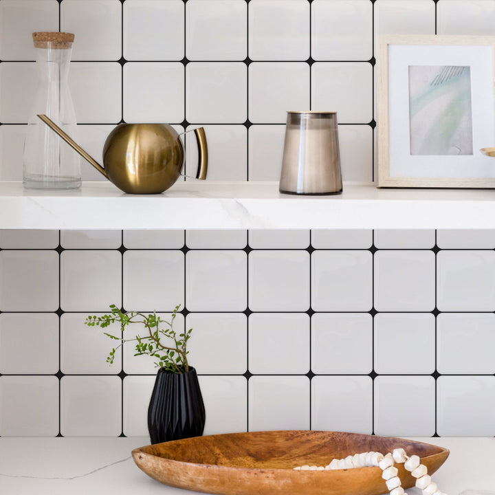 Lisslune | Contemporary Wallpaper Mosaic Tile Peel & Stick Tile for Kitchen and Bathroom