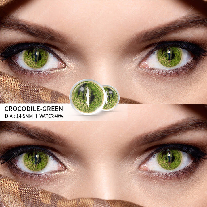 Rynx Cosplay Crocodile Green 14.5mm 1 Pair | 1 Year