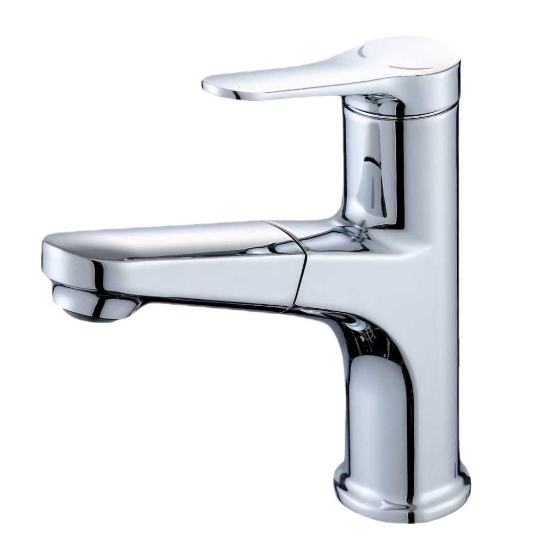 Lisslune | Round Modern Sink Faucet with Pull-Out Single-Hole Basin Faucet