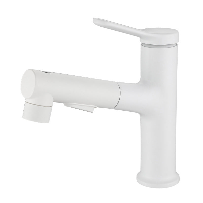 Lisslune | Modern Extendable Sink Faucet Bathroom Faucet Brass 1 Handle Sink Faucet with Water Hose