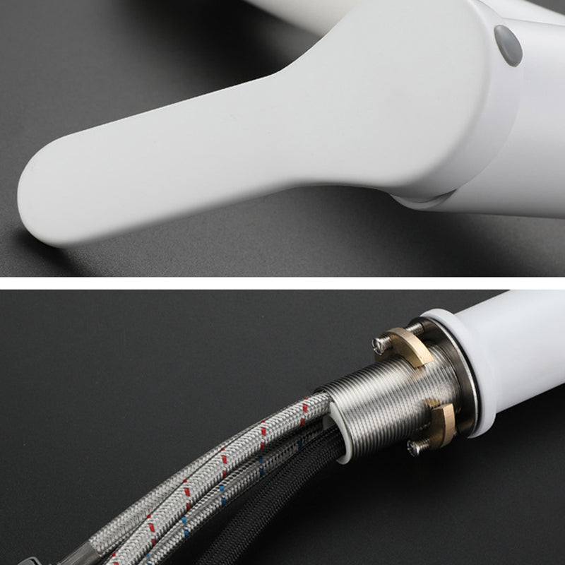 Lisslune | Modern Extendable Sink Faucet Bathroom Faucet Brass 1 Handle Sink Faucet with Water Hose