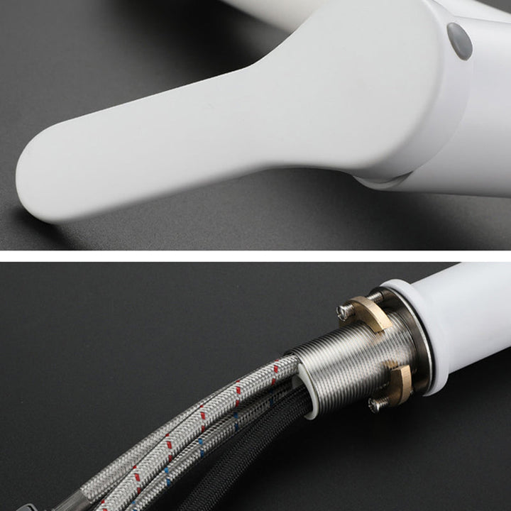 Lisslune | Modern Extendable Sink Faucet Bathroom Faucet Brass 1 Handle Sink Faucet with Water Hose