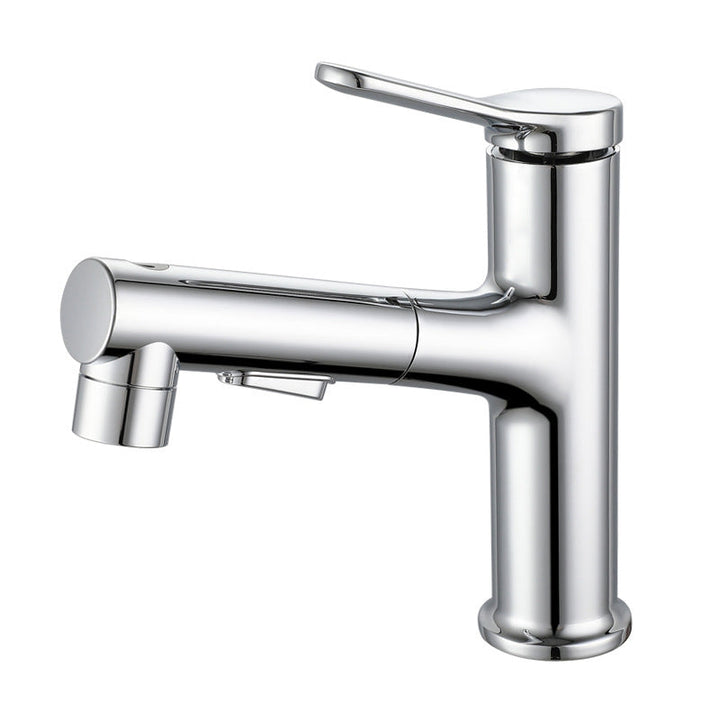 Lisslune | Modern Extendable Sink Faucet Bathroom Faucet Brass 1 Handle Sink Faucet with Water Hose