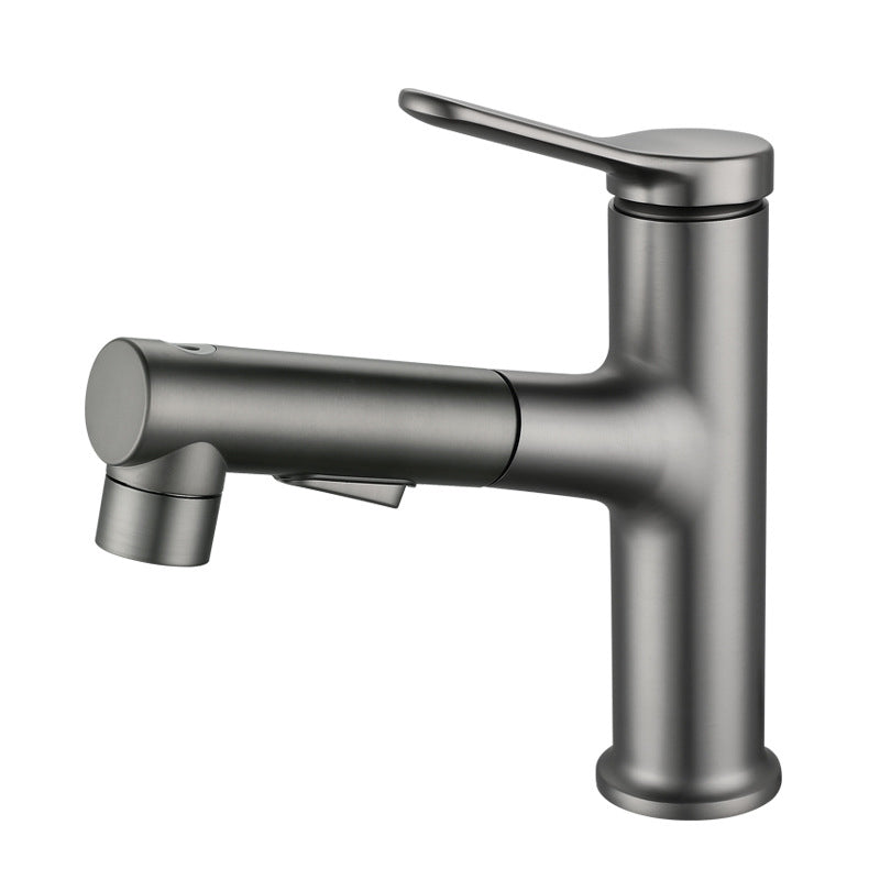 Lisslune | Modern Extendable Sink Faucet Bathroom Faucet Brass 1 Handle Sink Faucet with Water Hose