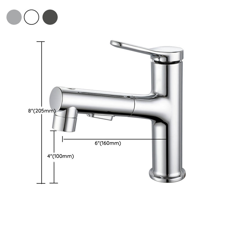 Lisslune | Modern Extendable Sink Faucet Bathroom Faucet Brass 1 Handle Sink Faucet with Water Hose