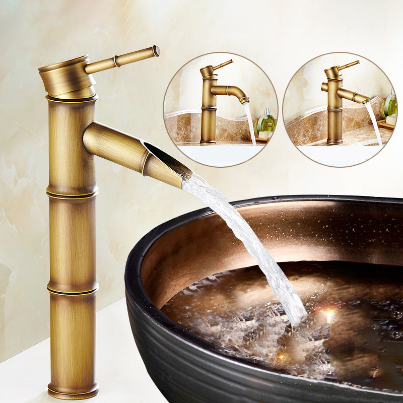 Lisslune | Lever Handle Vessel Faucet Single Hole Basin Faucet Farmhouse Style Sink Faucet