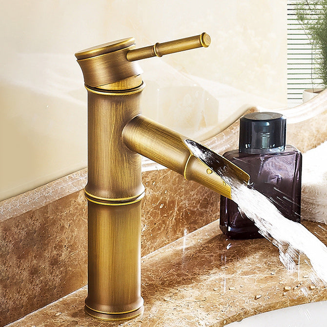Lisslune | Lever Handle Vessel Faucet Single Hole Basin Faucet Farmhouse Style Sink Faucet